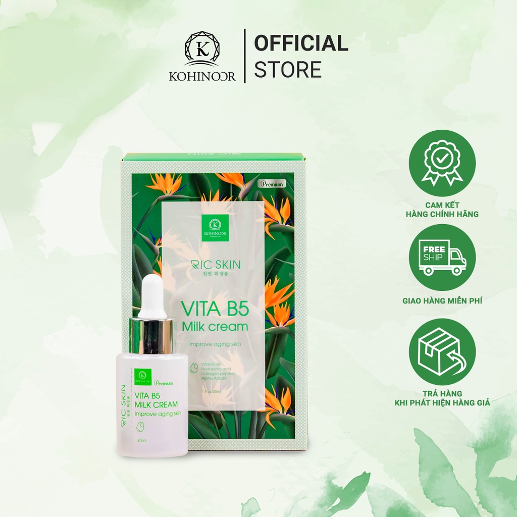 [Chính Hãng] Kem dưỡng ẩm milk cream Vita B5 Ric Skin Kohinoor 20 ml