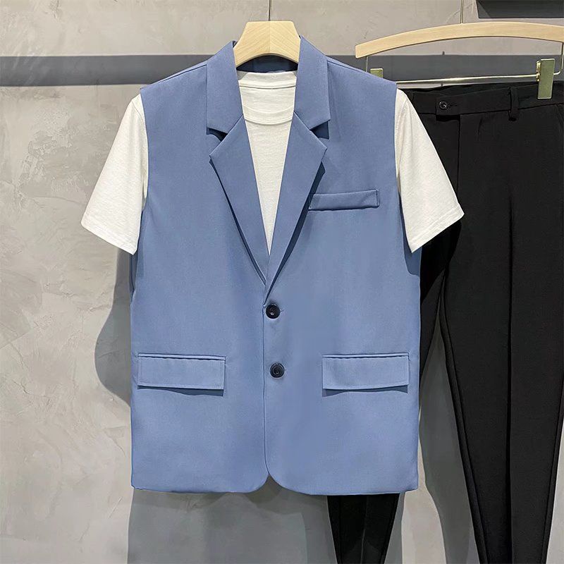 Áo blazer nam hàn quốc vintage unisex bigsize áo khoác  Áo Khoác vest Không Tay Phong Cách Hàn Quốc Cho Nam