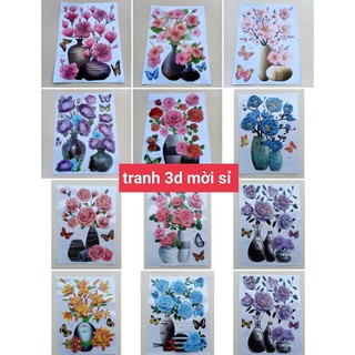 [ GIÁ SỈ ]  Tranh dán tường , tranh trang trí decor hoa nổi 3D DeCal nhiều màu đẹp nhất hot nhất của năm giá 9500đ