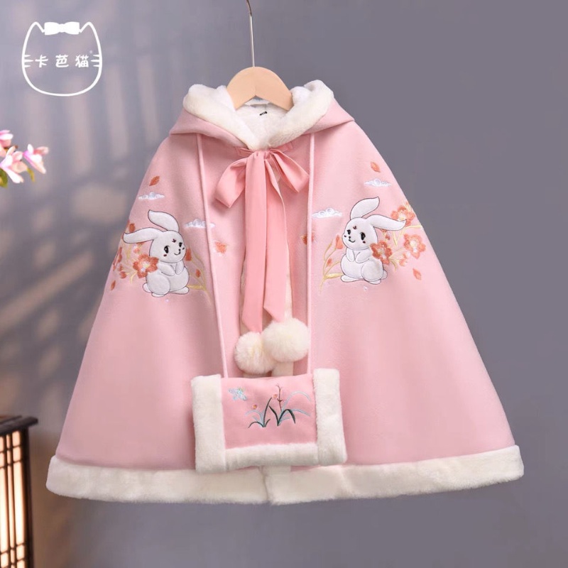 Áo Choàng Hóa Trang Công Chúa Có Mũ Trùm Đầu Dành Cho Bé Gái Dịp Giáng Sinh Năm Mới