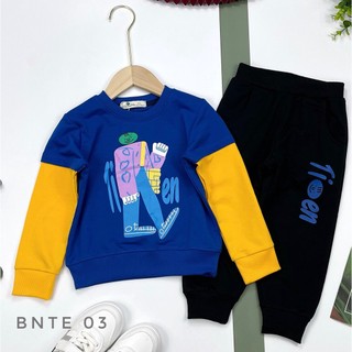 Bộ nỉ BT hình người tay nối có size từ 2 đến 16
