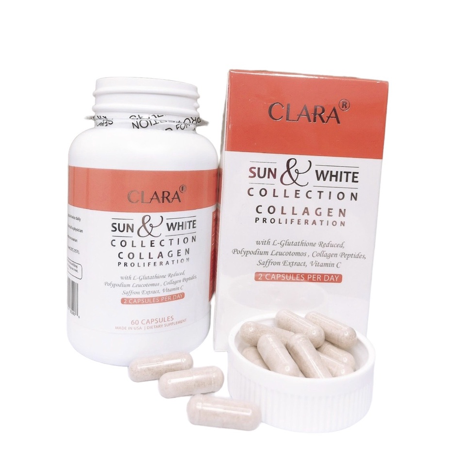 [Chính Hãng]VIÊN UỐNG TRẮNG DA, CHỐNG NẮNG TĂNG SINH COLLAGEN CLARA SUN & WHITE COLLECTION COLLAGEN