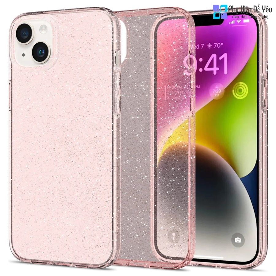 Ốp Spigen Liquid Crystal Glitter cho l.P.hone 14 Pro M.ax/ 14 Pro/ 14 Plus/ 14