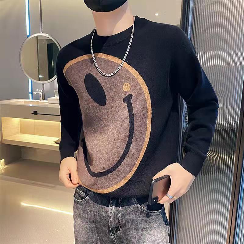 Áo Sweater Dệt Kim Tay Dài Cổ Tròn Thời Trang Thu Đông Cho Nam Giới