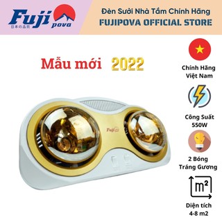 Đèn Sưởi Nhà Tắm Fuji Pova 2 bóng, 3 bóng, chống lóa, nhiệt tốt cực ấm an toàn chính hãng Việt Nam BH 2 năm