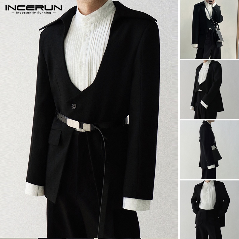 Áo khoác blazer INCERUN tay dài cổ chữ V thanh lịch hợp thời trang dành cho nam | BigBuy360 - bigbuy360.vn