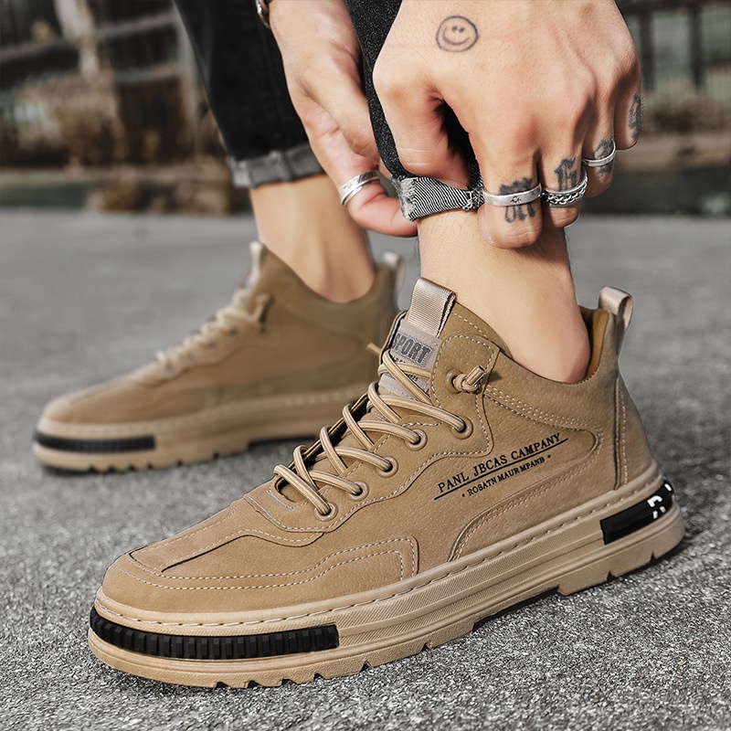 Giày Sneakers thể thao nam chất liệu da cao cấp RIUOH, phong cách năng động, đế cao su đúc êm ái