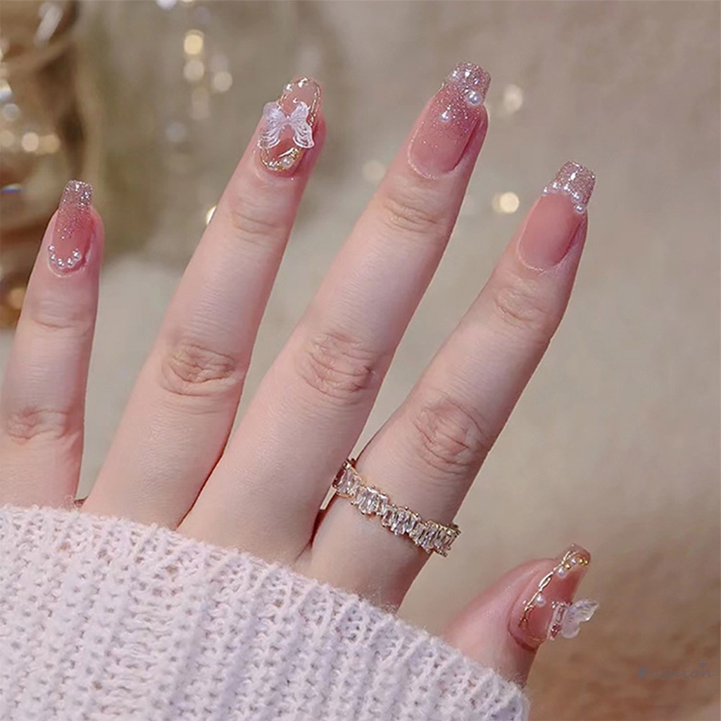 Móng Tay Giả Bằng ABS Màu Hồng Sáng Nhẹ Nhàng Dễ Sử Dụng Cho Mọi Tông Màu Da