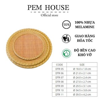 Đĩa Nhựa Giả Tre - Mẹt Bún Đậu Nhiều Size