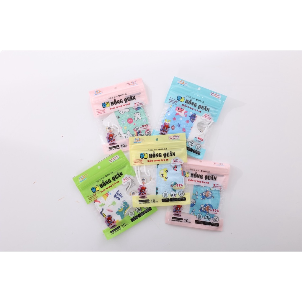 Combo 10- 50 Chiếc Khẩu Trang Y Tế Trẻ Em 5D Taki In Hình Hoạ Tiết Cho Bé Từ 1 Đến 8 Tuổi
