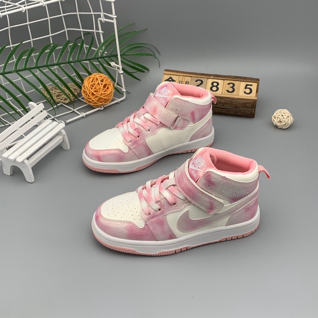 Giày Jordan nữ cổ cao, thể thao snecker nam nữ học sinh mẫu hot 2022 cho bé trai gái từ 3-12 tuổi, size 26-36