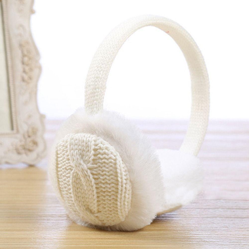 Anemone Vỏ Bọc Tai Nghe Giữ Ấm Tai Bằng Vải Len Dệt Kim Dày Dặn Màu Trơn Dễ Thương Dành Cho Nam Nữ Khi Lái Xe