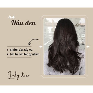 Combo Thuốc nhuộm tóc màu NÂU ĐEN - Kèm oxy - Lên màu chuẩn- Lashy store, Lashystore