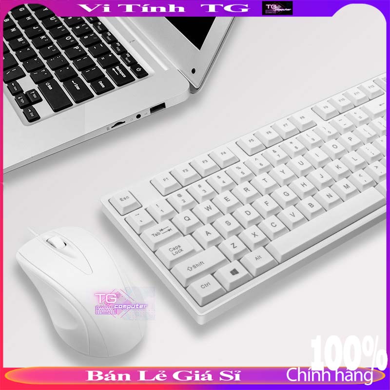 Combo bàn phím và chuột có dây văn phòng, học online bền bỉ kiểu dáng hiện đại VI TÍNH TG WQ1600