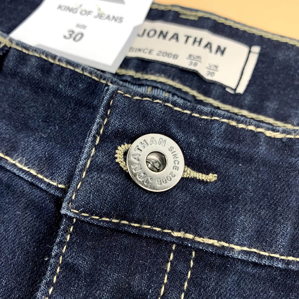 Quần jean nam xanh đen trơn JONATHAN QJ050 vải denim cao cấp co dãn nhẹ 4 chiều, form dáng chuẩn đẹp, hottrend