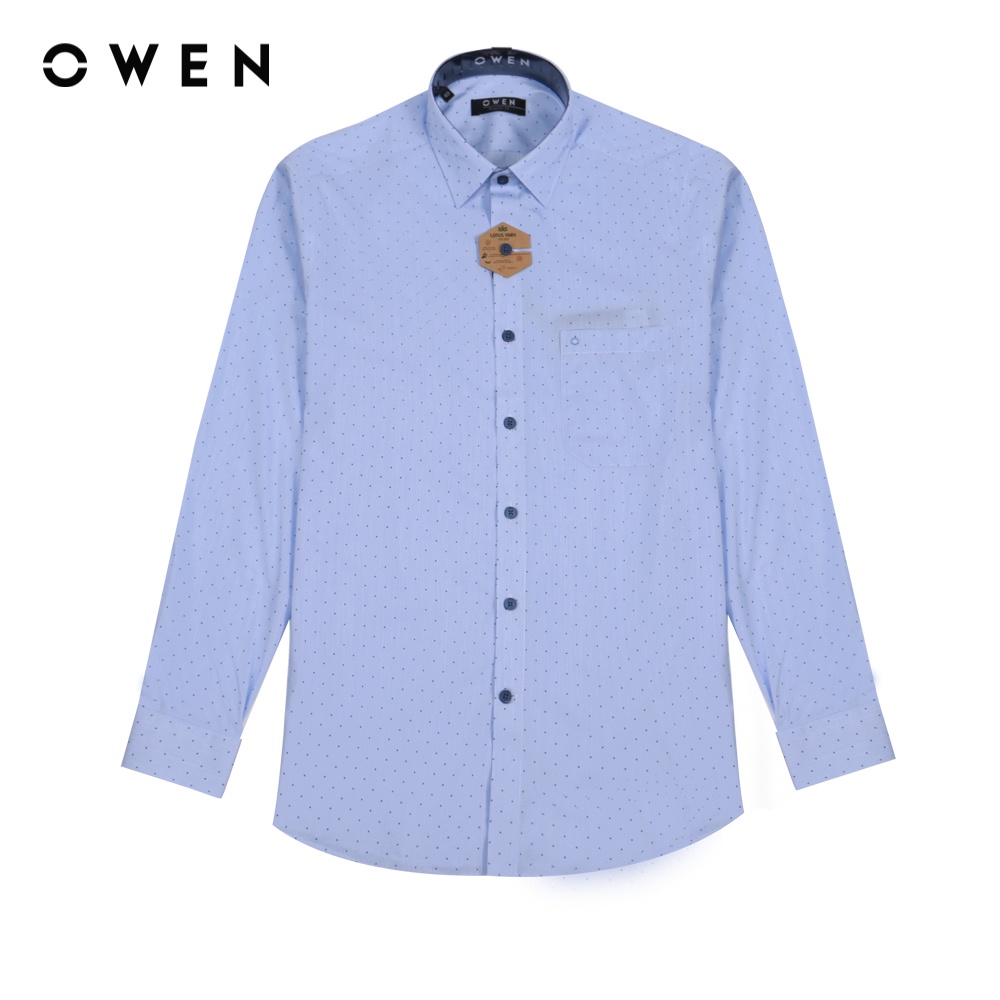 OWEN - Áo sơ mi dài tay Regular Fit Xanh Lotus - AR221289DT