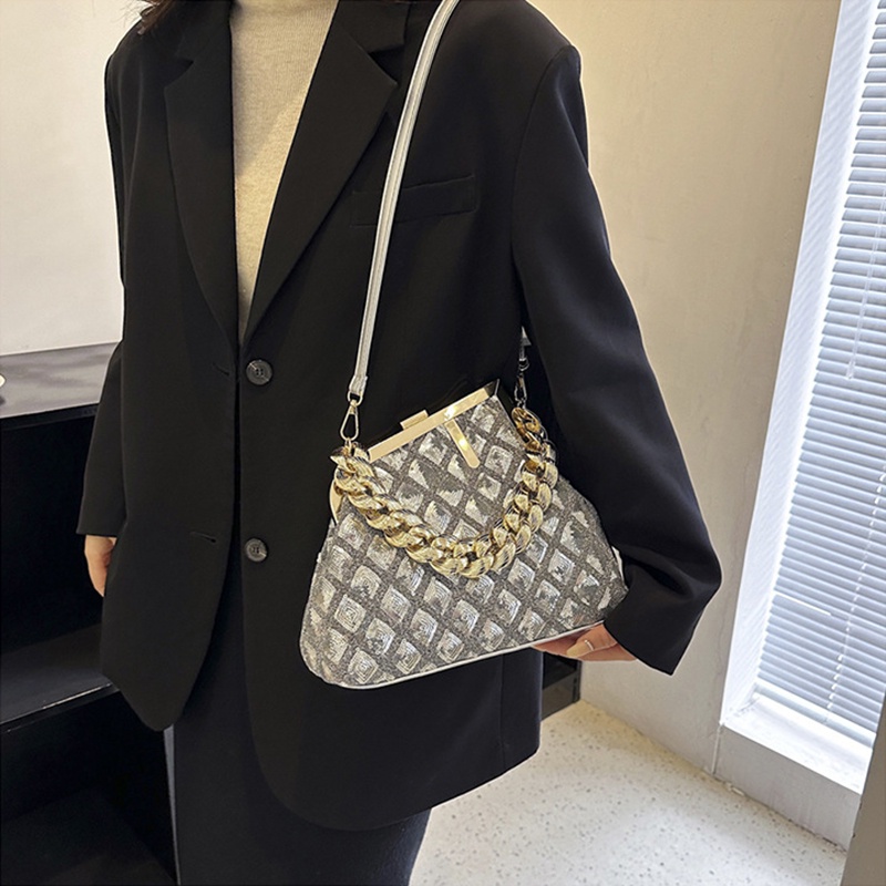 Túi Đeo Chéo Đính Kim Sa Lấp Lánh Phong Cách Retro Dễ Phối Đồ