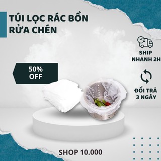 Combo 100 Túi Lọc Rác Bồn Rửa Chén Bát Có Chun Thông Minh Tiện Dụng