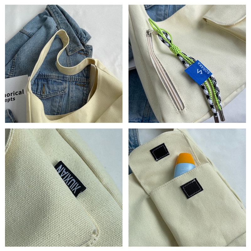 Túi Xách Đeo Vai Bằng Vải Bạt Sức Chứa Lớn Phong Cách Mori Mới 2022 JP5