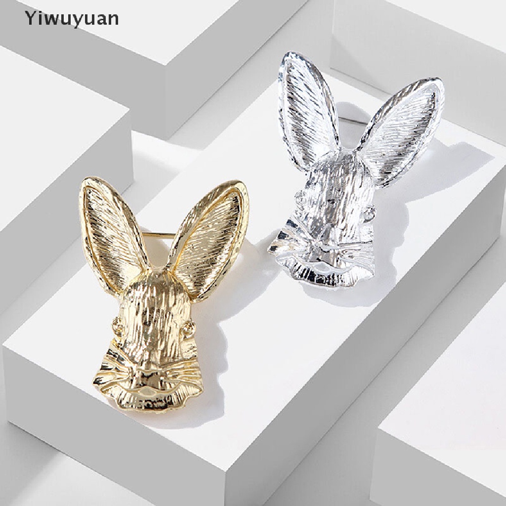 < Yiwuyuan > Trâm Cài Áo Khoác Hình Đầu Thỏ Lập Thể Thời Trang Vintage Cho Nữ Dự Tiệc Trang Trí Đầm