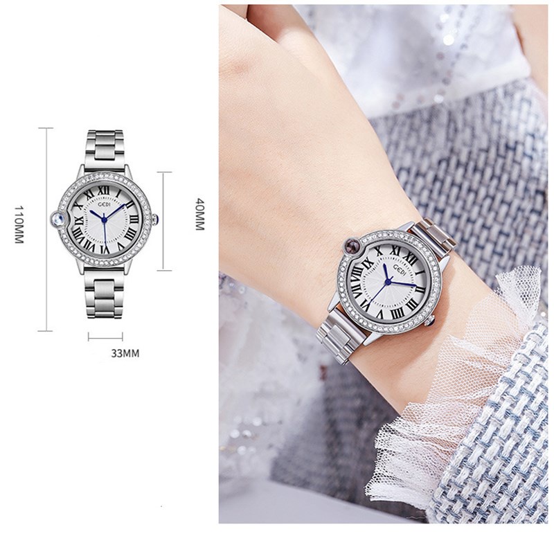 Đồng hồ đeo tay Gedi 51109 bằng thép thời trang cho nữ