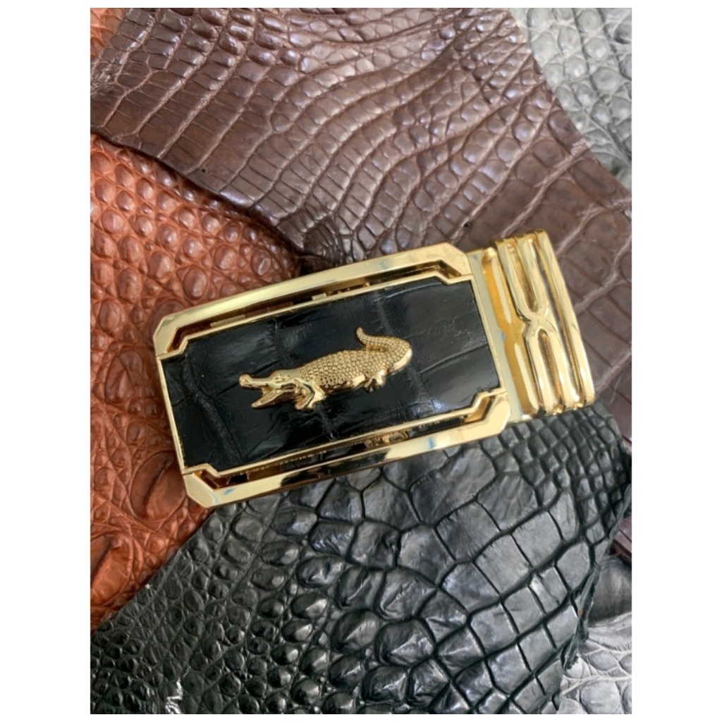 Mặt khóa dây nịt Nam da cá sấu thật 100% - Đầu khóa thắt lưng Hợp kim cao cấp