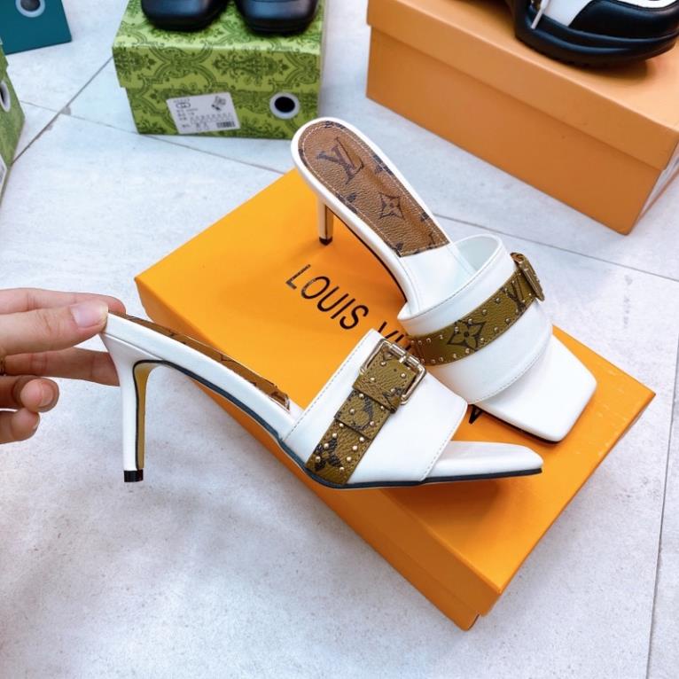 Guốc Cao Gót LV Trắng Đen Full Size 35-39  -  By Anh Dinh Phuong