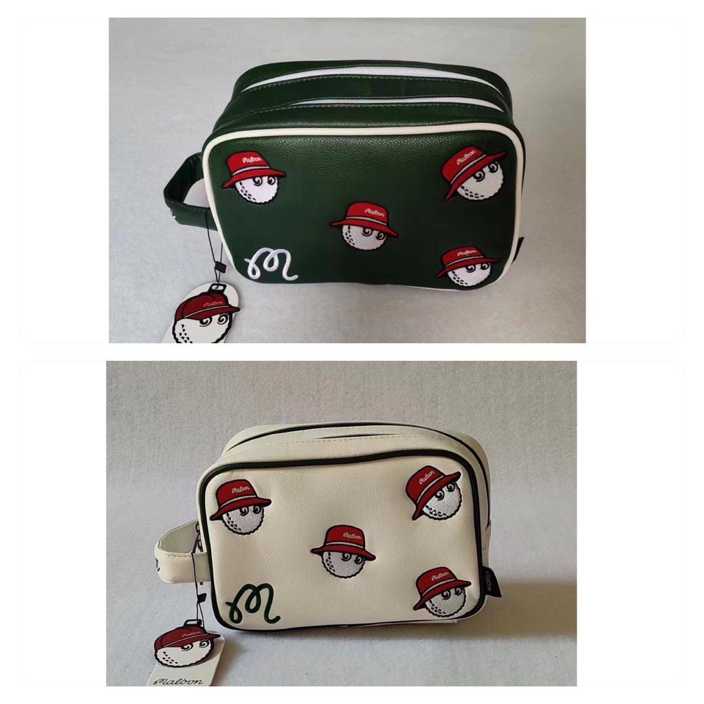 Túi Golf Da Cầm Tay Thêu Hình Khoá Kéo Kim Loại - Pouch Bag