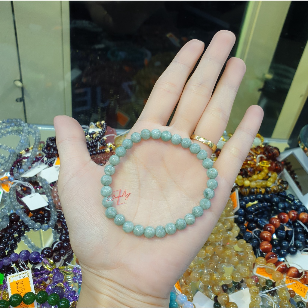 Vòng đá cam thạch xanh 6 ly