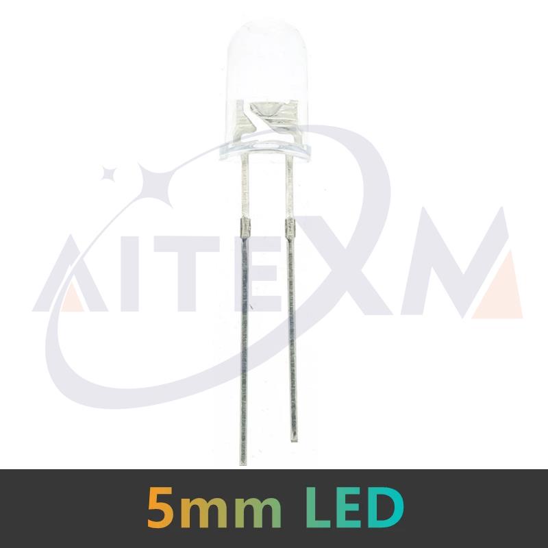 1 Cái Đèn Led Diode 3mm 5mm Màu Trắng / Xanh Lá / Đỏ / Xanh Dương / Vàng F3 F5 Tự Làm Mới