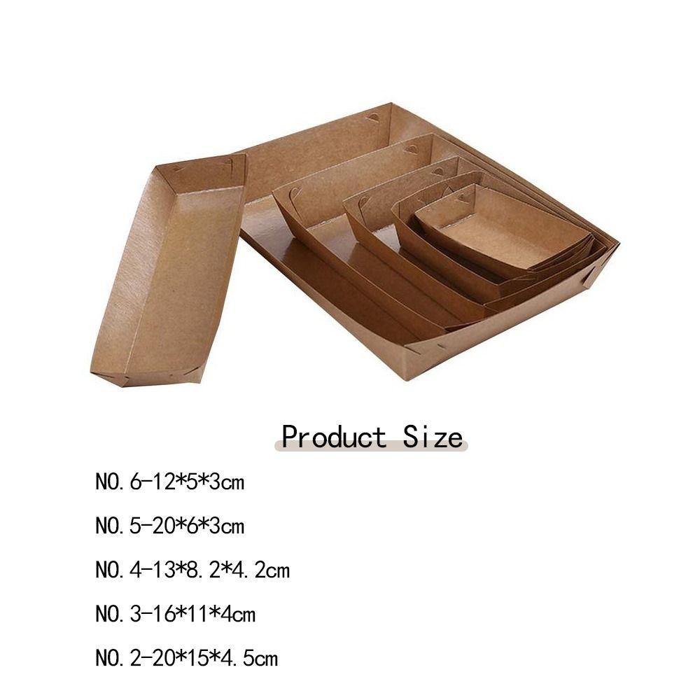 Set 10 Khay Giấy Kraft Hình Thuyền Đựng Thức Ăn Dùng Một Lần