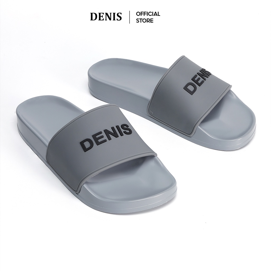 Dép quai ngang Denis Unisex Slipper đế PU xám tro basic DN07