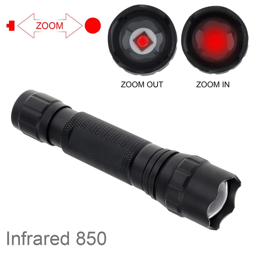 Đèn Pin Hồng Ngoại 501B IR 850nm Công Suất Cao Pin 18650 Dùng Cho Săn Bắn Ngoài Trời