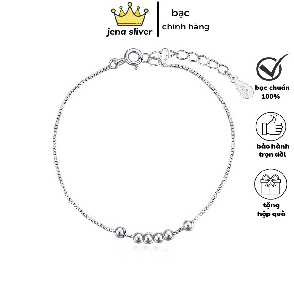 lắc tay sợi mì kết hợp bi bạc , ai đeo cũng vừa đẹp , bạc 925 - jena sliver