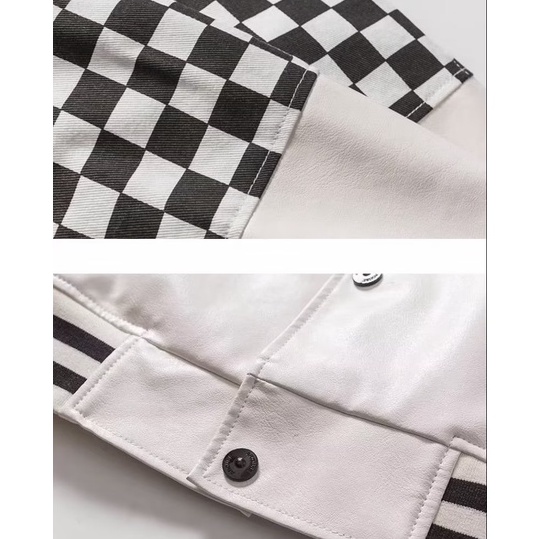 Áo Khoác Da In Chữ Thời Trang Cá Tính Cho Nam Áo Khoác Bóng Chày Form Rộng Thoải Mái Thời Trang retro Hàn Quốc