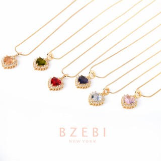 Vòng cổ mạ vàng 18k mặt trái tim đính đá 946n