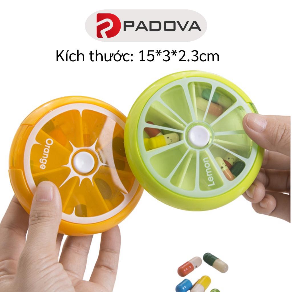 Hộp Đựng Thuốc Mini 7 Ngăn Chia Ngày Hình Tròn, Tiện Lợi Mang Theo PADOVA 4337