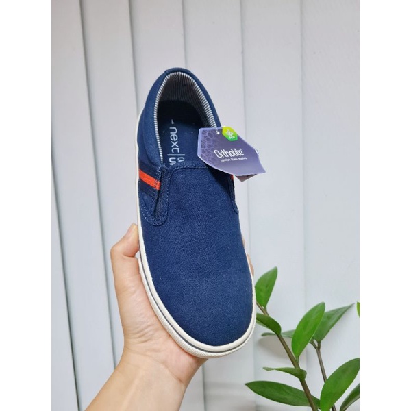 Giày lười Next xanh đen viền đỏ xuất khẩu cho bé trai