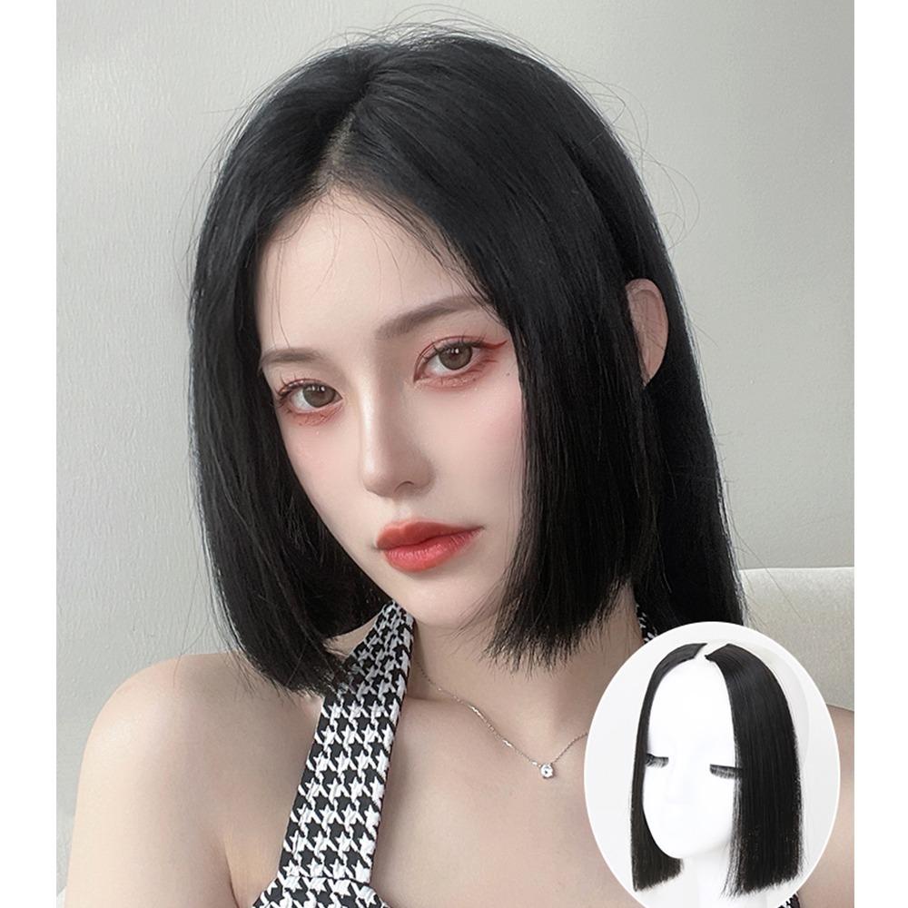 Mxgoods Tóc Giả Thẳng Tàng Hình Mái Bằng Sợi Tổng Hợp Chịu Nhiệt Độ Cao Tự Nhiên Dạng Kẹp Cho Nữ