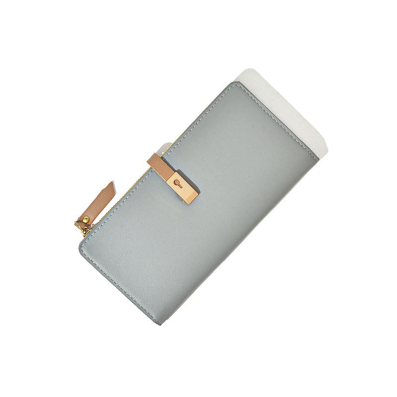 Ielgy Ví Dài Màu Trơn Nhỏ Xinh Đơn Giản Cho Nữ