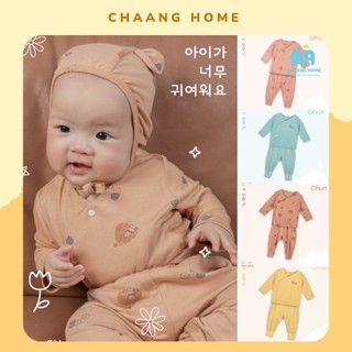 Bộ dài tay cúc chéo cho trẻ sơ sinh Punchun