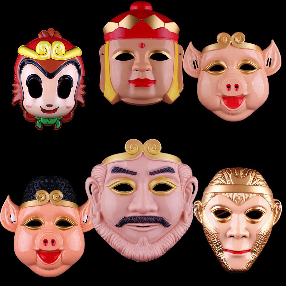 MẶT NẠ 4 Thầy Trò Đường Tăng Chu Bát Giới Tây Du Kí Tôn Ngộ Không Sa Tăng Sư Phụ Đường Tăng cho bé hóa trang