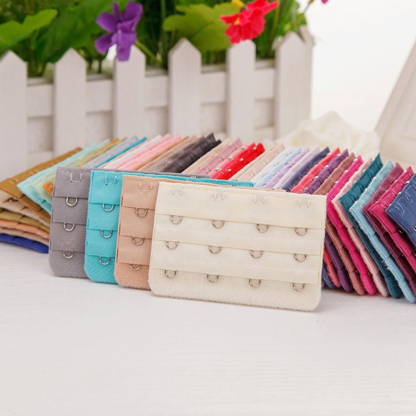 Mốc nối áo ngực vải chất polyester móc thép không gỉ, khóa mở rộng phụ kiện áo ngực cao cấp tiện ích Kingshop 062-063