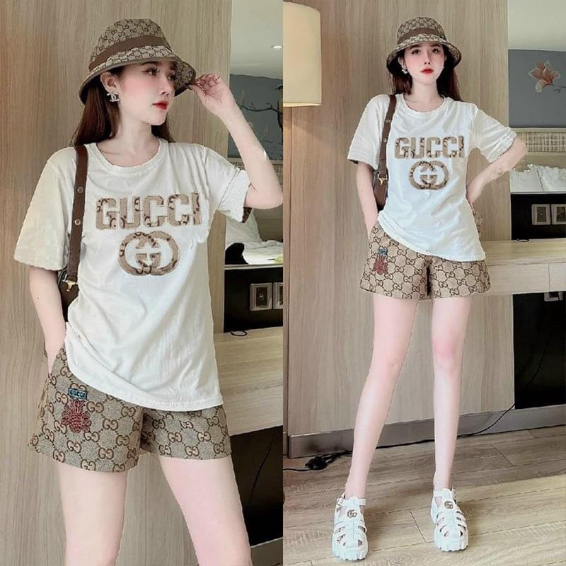 Bộ áo phông quần đùi Gucci siêu cưng