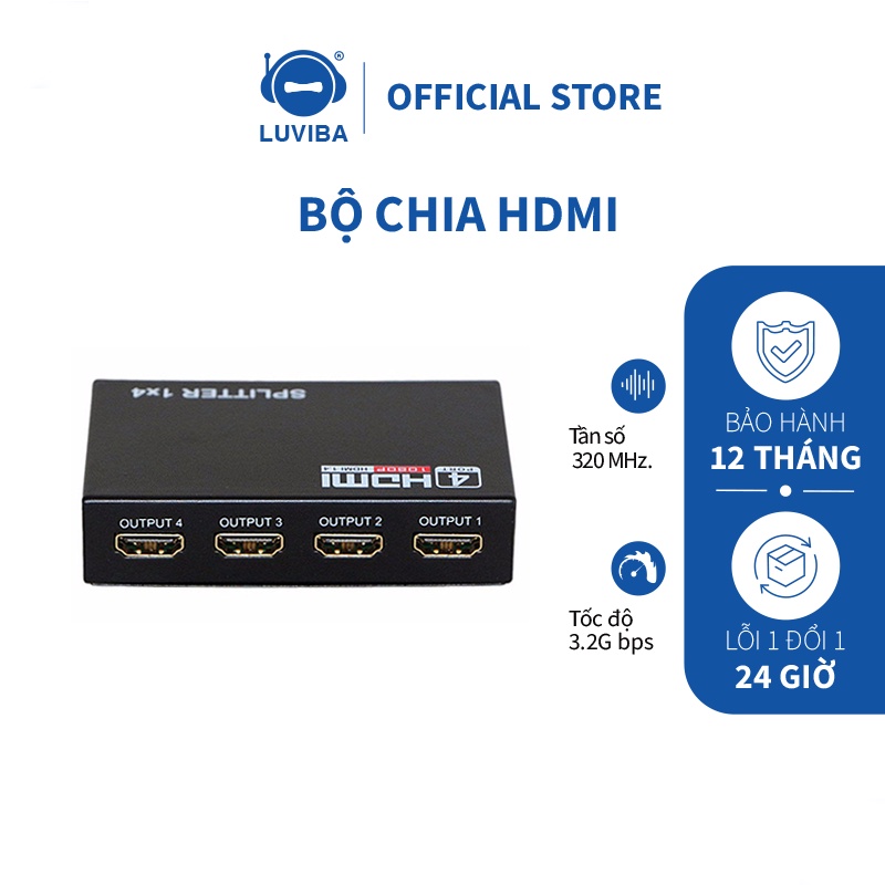 Hub HDMI bộ chia HDMI 4k 1 ra 2 1 ra 4 LUVIBA BC02