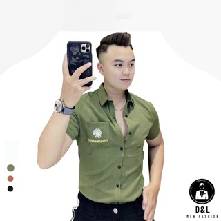 Áo Sơ Mi - Áo Sơ Mi Nam Cộc Tay - Chất Liệu Đũi Thoáng Mát, Thoải Mái, Kiểu Dáng Trẻ Trung Năng Động