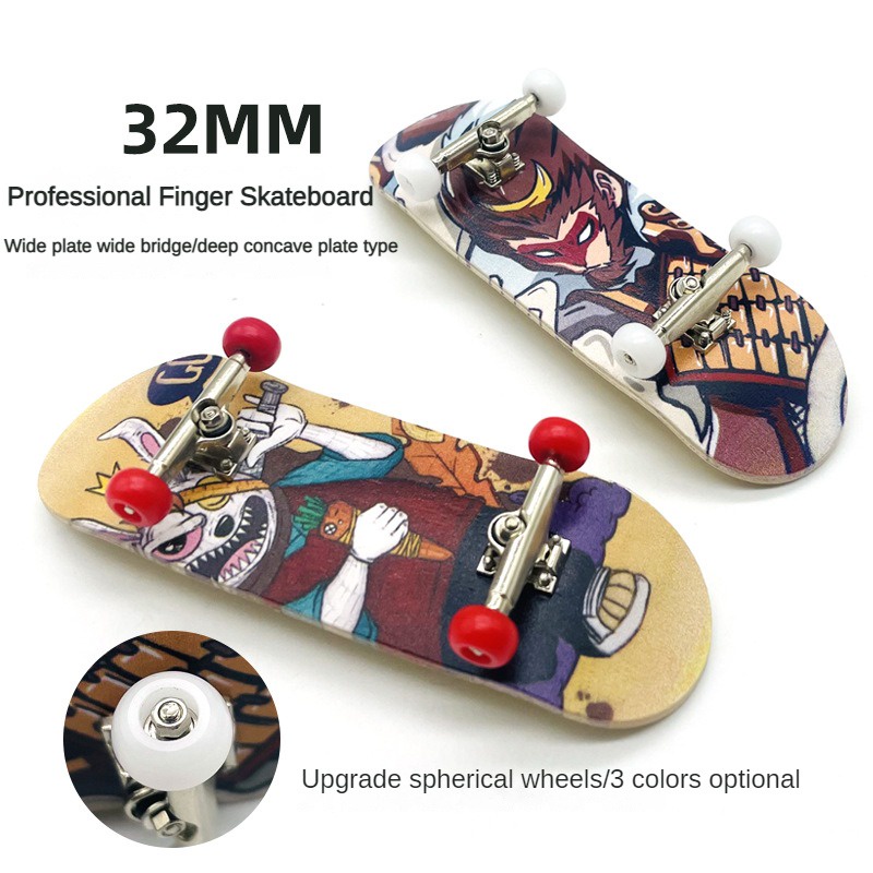 Ván Trượt Ngón Tay bằng gỗ siêu hạng 32mm Chất Lượng Cao Dành Cho Bé Mini Finger Skateboard Fingerboards