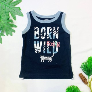 [3-10kg] Áo Thun  Bé trai - Đen Born Wild