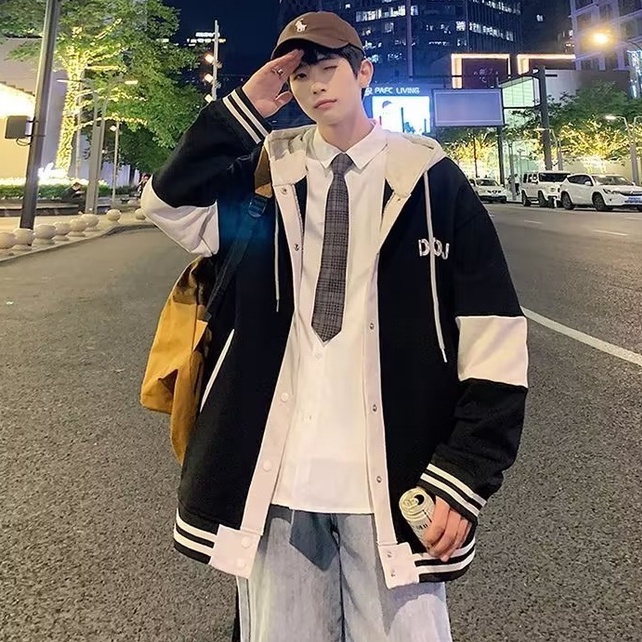 Áo Khoác Nam Dài Tay Có Mũ Vải Nhung Dày Màu Trơn Thời Trang Thu Đông Phong Cách Mới 2022