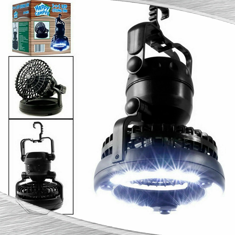 Quạt Có Đèn Led Gắn Trần Nhà Di Động Cho Hoạt Động Cắm Trại Ngoài Trời